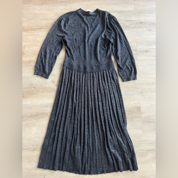 KATE Spade New York Metallic Wrap Sweater Dress SZ L - Picture 10 of 11